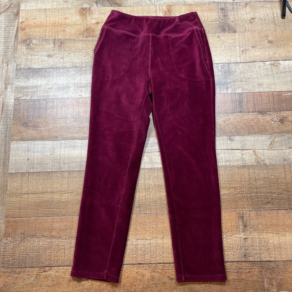 Susan Graver Weekend Maroon Pull on Pants size Small